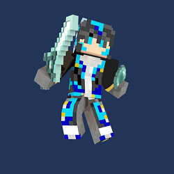 Свитшот хлопковый мужской Minecraft Warrior!, цвет: тёмно-синий — фото 2