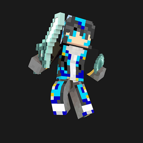 Мужской свитшот Minecraft Warrior! / Черный – фото 3