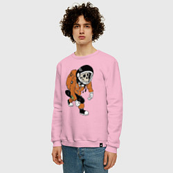 Свитшот хлопковый мужской Astronaut Cool Monkey, цвет: светло-розовый — фото 2