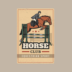 Свитшот хлопковый мужской Конный спорт Horse club, цвет: миндальный — фото 2