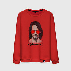 Свитшот хлопковый мужской Johnny cyberpunk 2077, цвет: красный