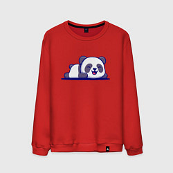 Свитшот хлопковый мужской Милашка панда Cutie panda, цвет: красный