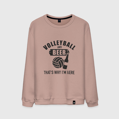 Мужской свитшот Volleyball & Beer / Пыльно-розовый – фото 1