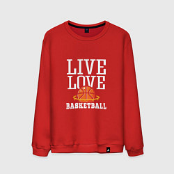 Свитшот хлопковый мужской Live Love - Basketball, цвет: красный
