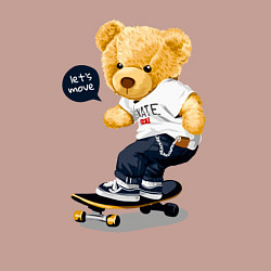 Свитшот хлопковый мужской Мишка скейтбордист, цвет: пыльно-розовый — фото 2