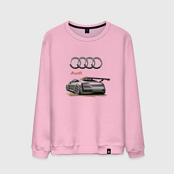 Свитшот хлопковый мужской Audi Racing team, цвет: светло-розовый