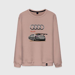 Свитшот хлопковый мужской Audi Racing team, цвет: пыльно-розовый