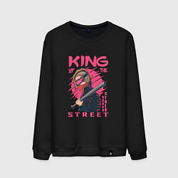 Свитшот хлопковый мужской Cyberpunk King of the street, цвет: черный