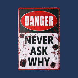 Свитшот хлопковый мужской Danger Never ask why, цвет: тёмно-синий — фото 2