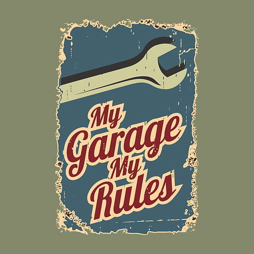 Мужской свитшот Мой гараж - мои правила! / Авокадо – фото 3