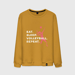 Свитшот хлопковый мужской Volleyball Days, цвет: горчичный