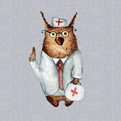 Свитшот хлопковый мужской Врач сова, цвет: меланж — фото 2