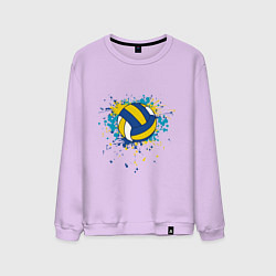 Свитшот хлопковый мужской Volleyball Splash, цвет: лаванда