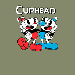 Свитшот хлопковый мужской Cuphead Чашечки, цвет: авокадо — фото 2