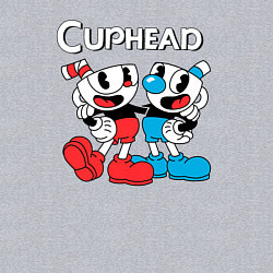 Свитшот хлопковый мужской Cuphead Чашечки, цвет: меланж — фото 2