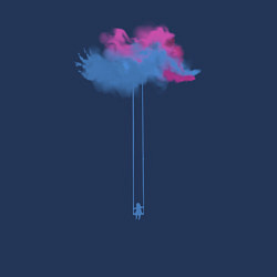 Свитшот хлопковый мужской Девочка на Качелях из Неба, цвет: тёмно-синий — фото 2