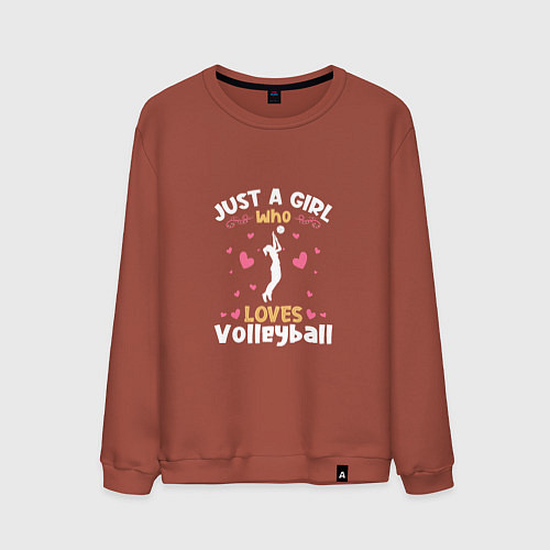 Мужской свитшот Volleyball Loves / Кирпичный – фото 1