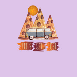 Свитшот хлопковый мужской Горные Походы и Пицца, цвет: лаванда — фото 2