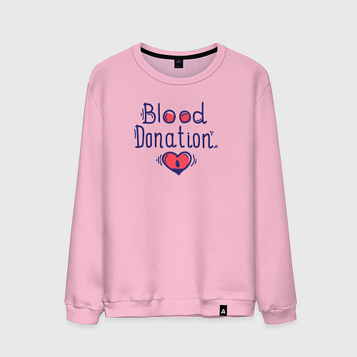 Мужской свитшот Blood Donation / Светло-розовый – фото 1