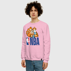 Свитшот хлопковый мужской NBA Tiger, цвет: светло-розовый — фото 2