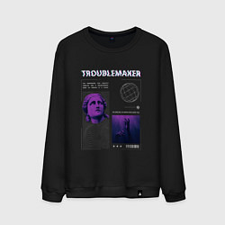 Свитшот хлопковый мужской Troublemaker Streetwear, цвет: черный