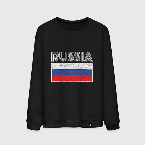 Мужской свитшот Russia - Россия / Черный – фото 1