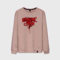 Свитшот хлопковый мужской Cannibal bleeding, цвет: пыльно-розовый