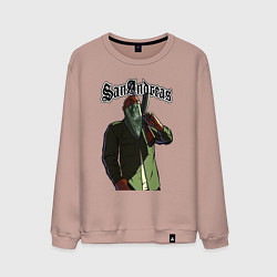 Свитшот хлопковый мужской GTA Orange gangster, цвет: пыльно-розовый