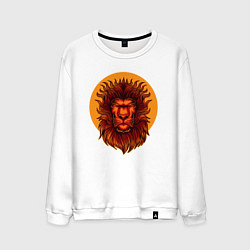 Свитшот хлопковый мужской Солнечный лев, цвет: белый