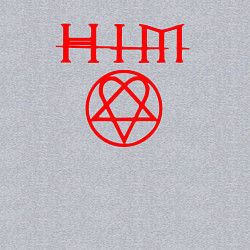 Свитшот хлопковый мужской Him logo, цвет: меланж — фото 2