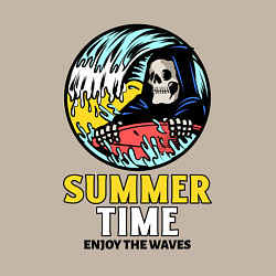 Свитшот хлопковый мужской Summer time enjoy the waves, цвет: миндальный — фото 2