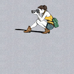 Свитшот хлопковый мужской Девушка фотограф за работой, цвет: меланж — фото 2