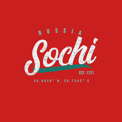 Мужской свитшот Россия - Сочи / Красный – фото 3