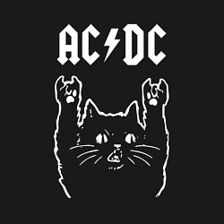 Свитшот хлопковый мужской ACDC РОК КОТ, цвет: черный — фото 2