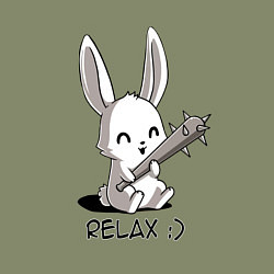 Свитшот хлопковый мужской Милый зайчик с дубинкой, цвет: авокадо — фото 2