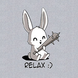 Свитшот хлопковый мужской Милый зайчик с дубинкой, цвет: меланж — фото 2