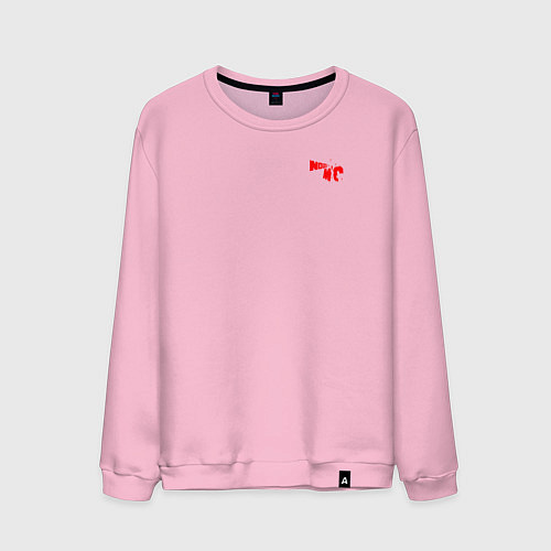 Мужской свитшот Noize mc красное лого / Светло-розовый – фото 1