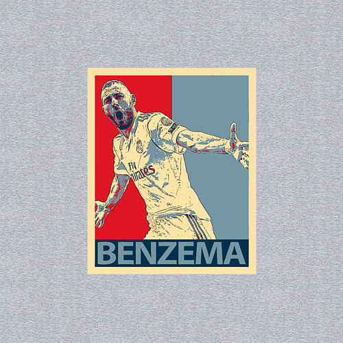 Мужской свитшот Madrid - Benzema / Меланж – фото 3