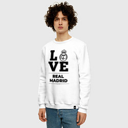 Свитшот хлопковый мужской Real Madrid Love Классика, цвет: белый — фото 2