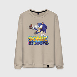 Свитшот хлопковый мужской Sonic Colours Hedgehog Video game, цвет: миндальный