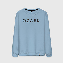 Свитшот хлопковый мужской Ozark black logo, цвет: мягкое небо