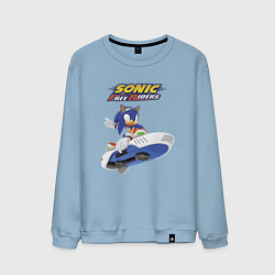 Свитшот хлопковый мужской Sonic Free Riders Hedgehog Racer, цвет: мягкое небо