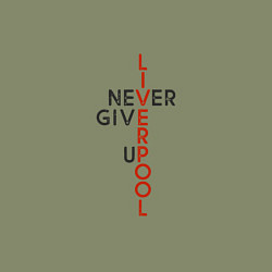 Свитшот хлопковый мужской Liverpool - Never Give Up, цвет: авокадо — фото 2