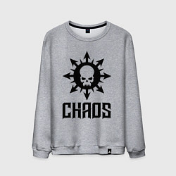 Свитшот хлопковый мужской Эмблема Хаоса с черепом, цвет: меланж