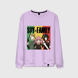 Мужской свитшот Семья шпиона на цветном фоне Spy x Family