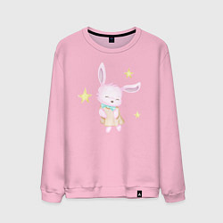 Свитшот хлопковый мужской Милый Крольчонок Танцует Со Звёздами, цвет: светло-розовый
