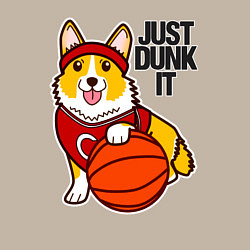Свитшот хлопковый мужской JUST DUNK IT корги, цвет: миндальный — фото 2