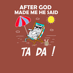 Свитшот хлопковый мужской После того, как Бог сотворил меня, он сказал Та Да, цвет: кирпичный — фото 2