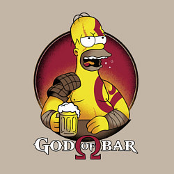 Свитшот хлопковый мужской Homer god of bar, цвет: миндальный — фото 2