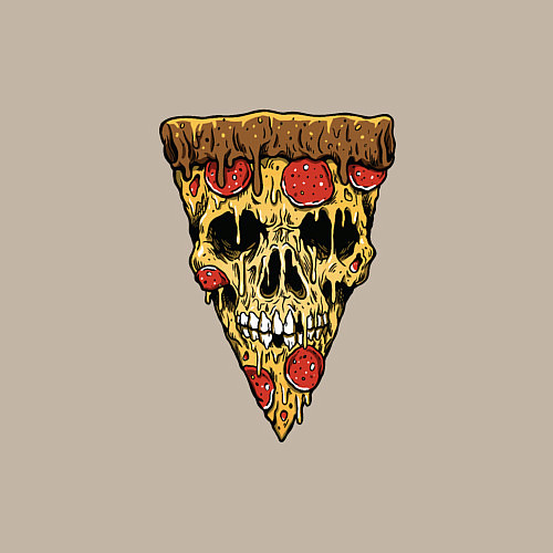 Мужской свитшот Pizza - Skull / Миндальный – фото 3